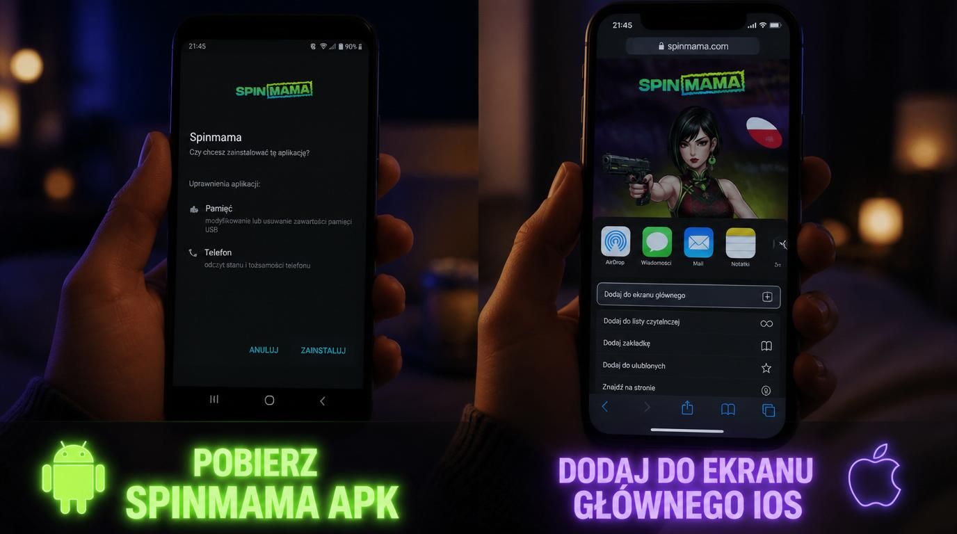 Instalacja aplikacji Android iOS nocą, wygoda i prostota