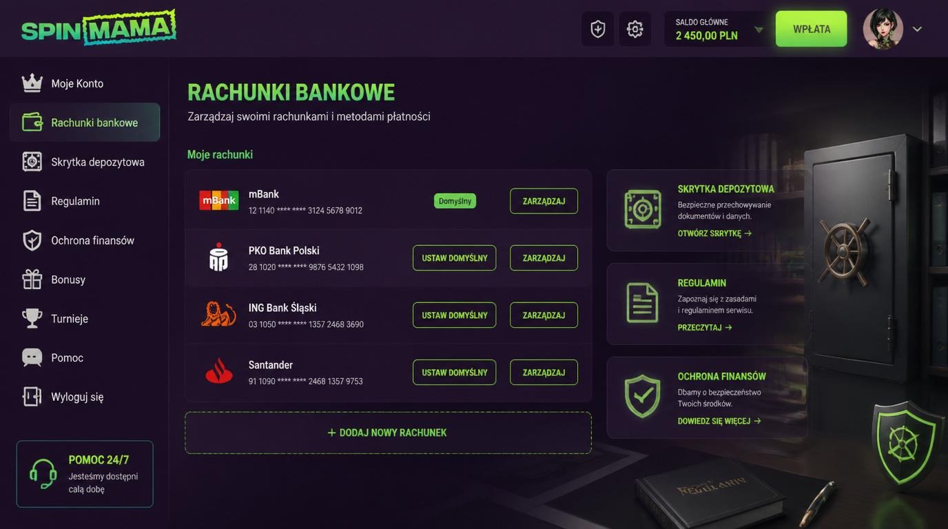 Symbol segregacji środków, sejf i dokumenty regulaminu